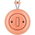 PORCELAIN KATY PATY COLONA ROUND SURFACE MOUNTED SLIM BUTTON SWITCH SALMON PINK - DYKE & DEAN