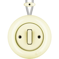 PORCELAIN KATY PATY COLONA ROUND SURFACE MOUNTED SLIM BUTTON SWITCH VANILLA - DYKE & DEAN