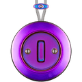 PORCELAIN KATY PATY COLONA ROUND SURFACE MOUNTED SLIM BUTTON SWITCH VIOLEDO - DYKE & DEAN