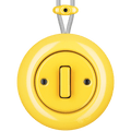 PORCELAIN KATY PATY COLONA ROUND SURFACE MOUNTED SLIM BUTTON SWITCH YELLOW - DYKE & DEAN