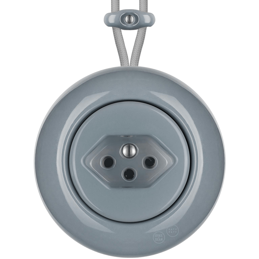 PORCELAIN KATY PATY COLONA ROUND SURFACE MOUNTED SWISS SOCKET ASH GREY - DYKE & DEAN