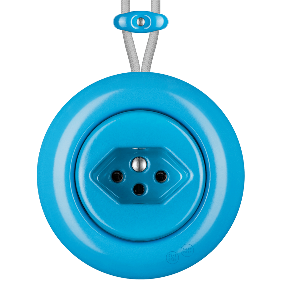 PORCELAIN KATY PATY COLONA ROUND SURFACE MOUNTED SWISS SOCKET AZURE - DYKE & DEAN