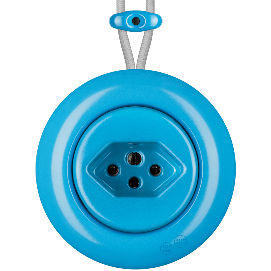 PORCELAIN KATY PATY COLONA ROUND SURFACE MOUNTED SWISS SOCKET AZURE - DYKE & DEAN