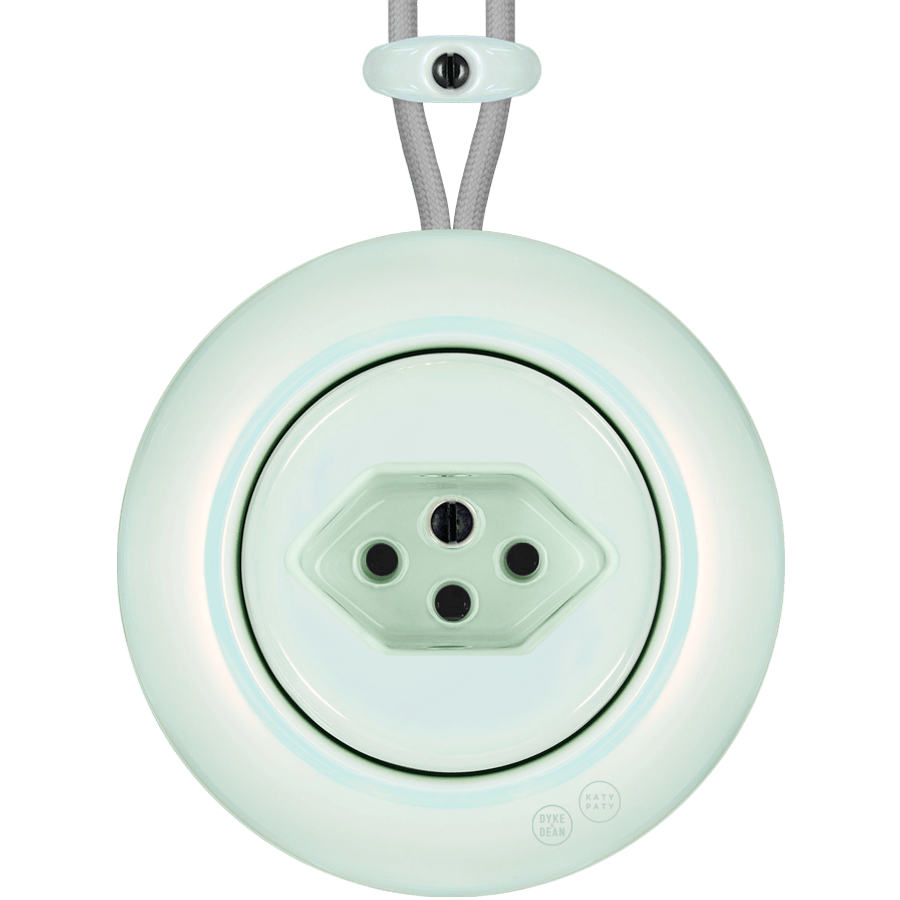 PORCELAIN KATY PATY COLONA ROUND SURFACE MOUNTED SWISS SOCKET CONCHA - DYKE & DEAN