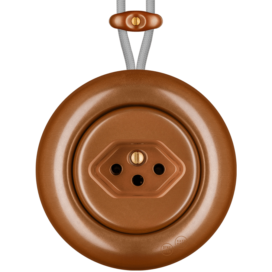 PORCELAIN KATY PATY COLONA ROUND SURFACE MOUNTED SWISS SOCKET COPPER - DYKE & DEAN
