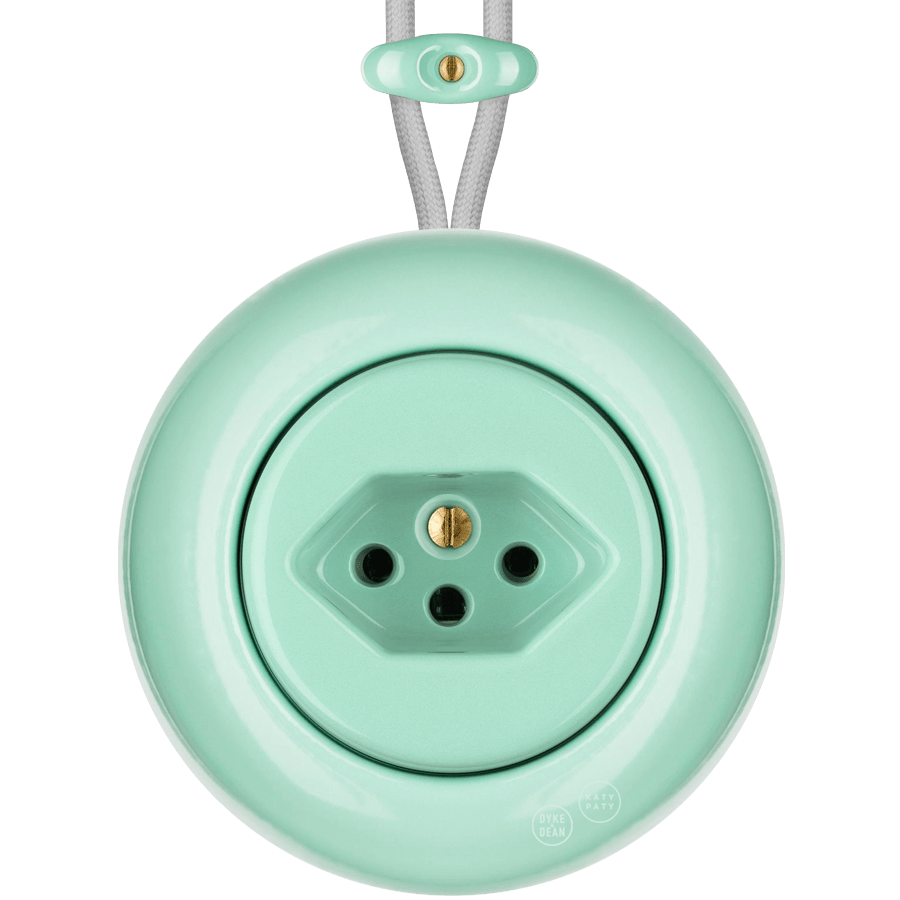 PORCELAIN KATY PATY COLONA ROUND SURFACE MOUNTED SWISS SOCKET MINT GREEN - DYKE & DEAN