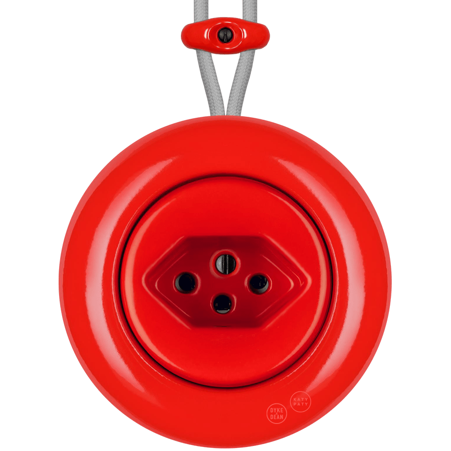 PORCELAIN KATY PATY COLONA ROUND SURFACE MOUNTED SWISS SOCKET RED - DYKE & DEAN