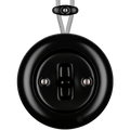 PORCELAIN KATY PATY COLONA ROUND SURFACE MOUNTED TOGGLE BUTTON SWITCH MATTE BLACK - DYKE & DEAN