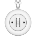 PORCELAIN KATY PATY COLONA ROUND SURFACE MOUNTED TOGGLE BUTTON SWITCH MATTE WHITE - DYKE & DEAN