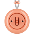 PORCELAIN KATY PATY COLONA ROUND SURFACE MOUNTED TOGGLE BUTTON SWITCH SALMON PINK - DYKE & DEAN