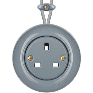 PORCELAIN KATY PATY COLONA ROUND SURFACE MOUNTED UK SOCKET GREY - DYKE & DEAN