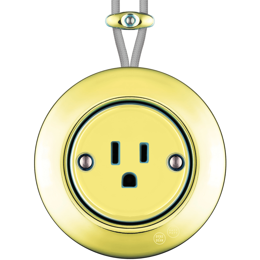 PORCELAIN KATY PATY COLONA ROUND SURFACE MOUNTED USA 15AMP SOCKET LUCEDO - DYKE & DEAN