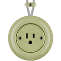 PORCELAIN KATY PATY COLONA ROUND SURFACE MOUNTED USA 15AMP SOCKET MOSS GREEN - DYKE & DEAN