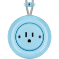 PORCELAIN KATY PATY COLONA ROUND SURFACE MOUNTED USA 15AMP SOCKET PASTEL BLUE - DYKE & DEAN