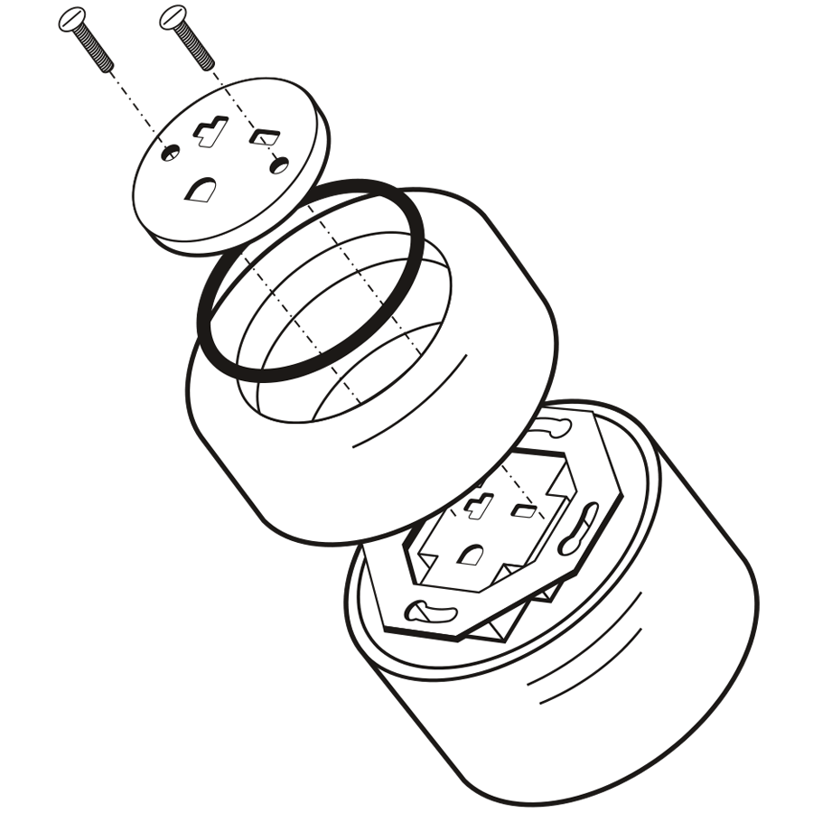 PORCELAIN KATY PATY COLONA ROUND SURFACE MOUNTED USA 20AMP SOCKET VIOLEDO - DYKE & DEAN