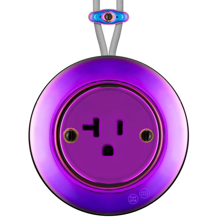 PORCELAIN KATY PATY COLONA ROUND SURFACE MOUNTED USA 20AMP SOCKET VIOLEDO - DYKE & DEAN