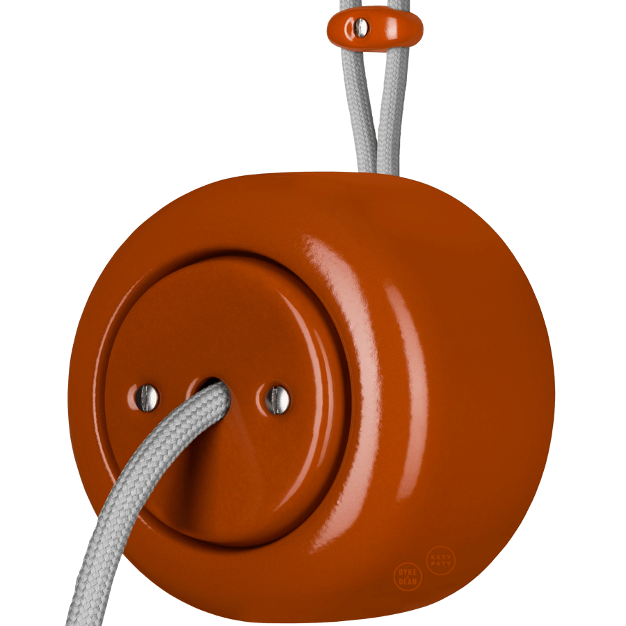 PORCELAIN ROUND SURFACE MOUNTED CABLE GLAND SOCKET BRICK RED - DYKE & DEAN