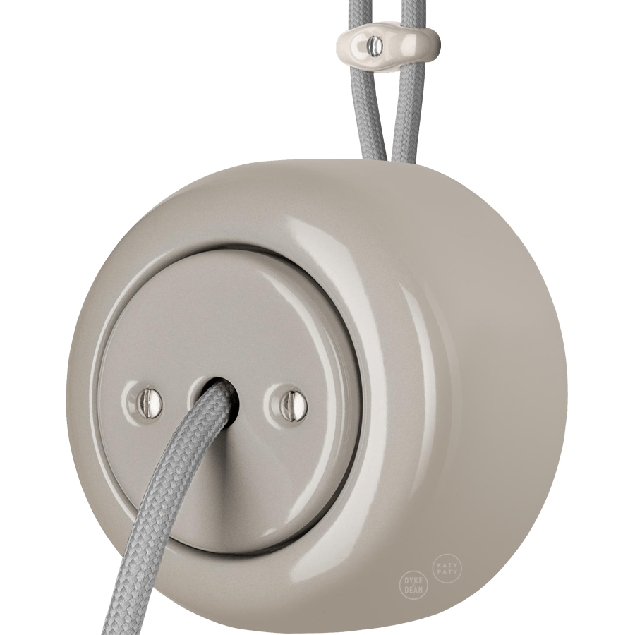 PORCELAIN ROUND SURFACE MOUNTED CABLE GLAND SOCKET CAPPUCCINO - DYKE & DEAN