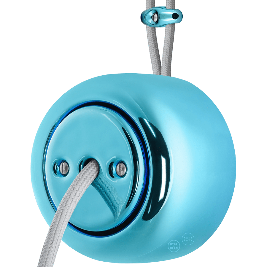 PORCELAIN ROUND SURFACE MOUNTED CABLE GLAND SOCKET SKY BLUE - DYKE & DEAN