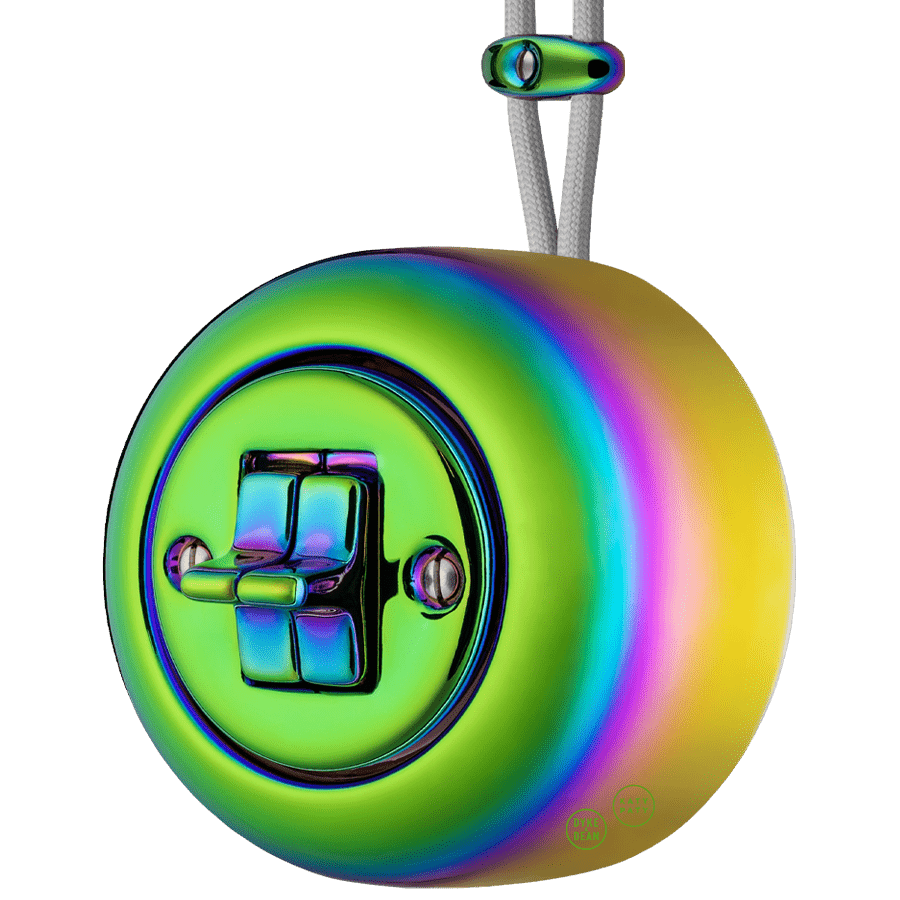 PORCELAIN ROUND SURFACE MOUNTED DOUBLE TOGGLE BUTTON SWITCH CHLOREDO - DYKE & DEAN