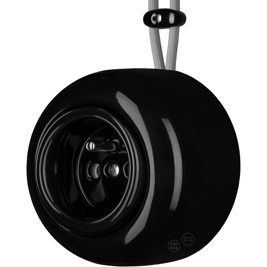 PORCELAIN ROUND SURFACE MOUNTED EURO SOCKET BLACK - DYKE & DEAN