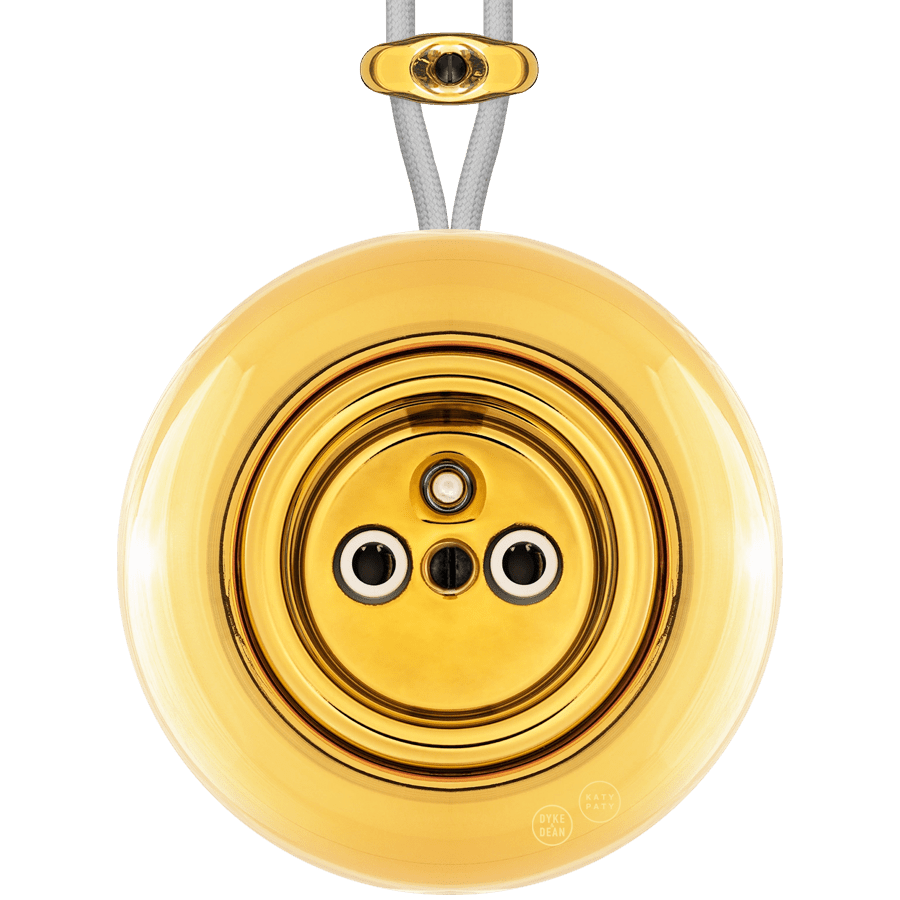 PORCELAIN ROUND SURFACE MOUNTED EURO SOCKET GOLD - DYKE & DEAN