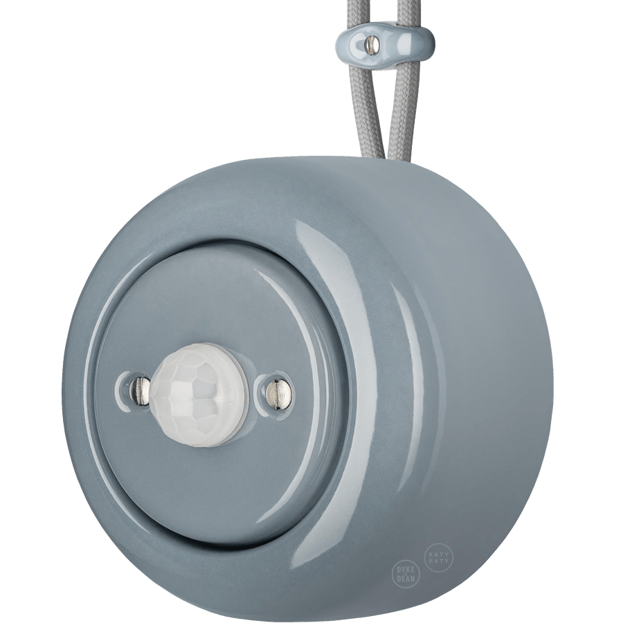 PORCELAIN ROUND SURFACE MOUNTED MOTION SENSOR ASH GREY - DYKE & DEAN
