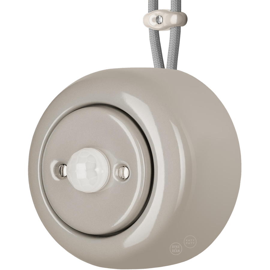 PORCELAIN ROUND SURFACE MOUNTED MOTION SENSOR CAPPUCCINO - DYKE & DEAN