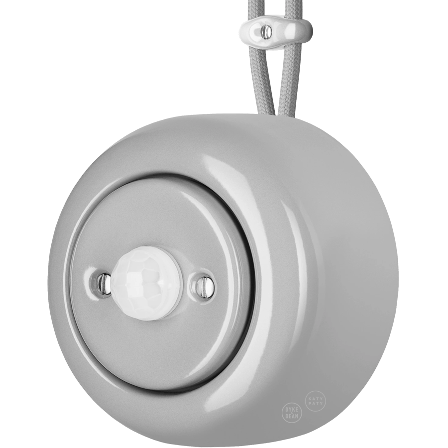 PORCELAIN ROUND SURFACE MOUNTED MOTION SENSOR GREY - DYKE & DEAN