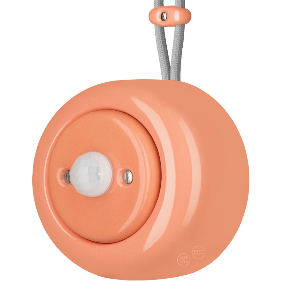 PORCELAIN ROUND SURFACE MOUNTED MOTION SENSOR SALMON PINK - DYKE & DEAN