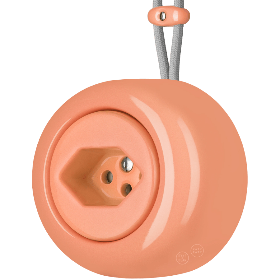 PORCELAIN ROUND SURFACE MOUNTED SWISS SOCKET SALMON PINK - DYKE & DEAN