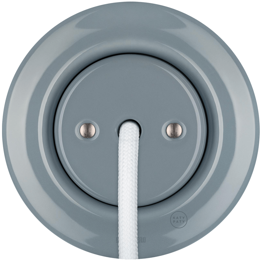 PORCELAIN WALL CABLE GLAND SOCKET ASH GREY - DYKE & DEAN
