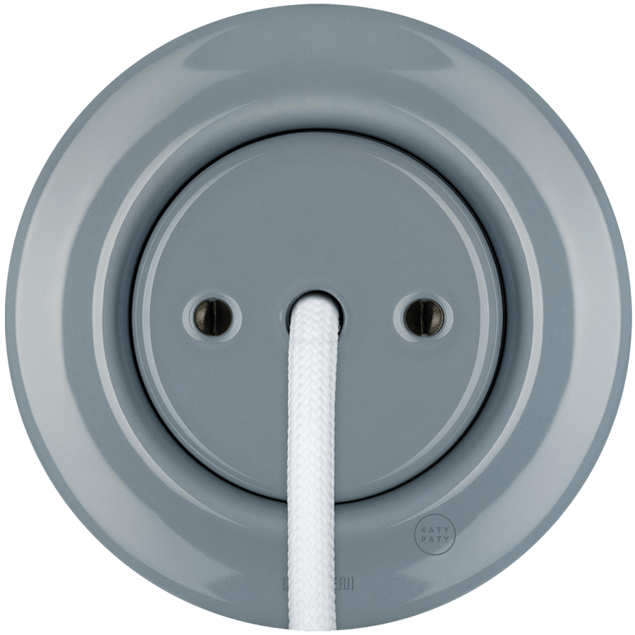 PORCELAIN WALL CABLE GLAND SOCKET ASH GREY - DYKE & DEAN