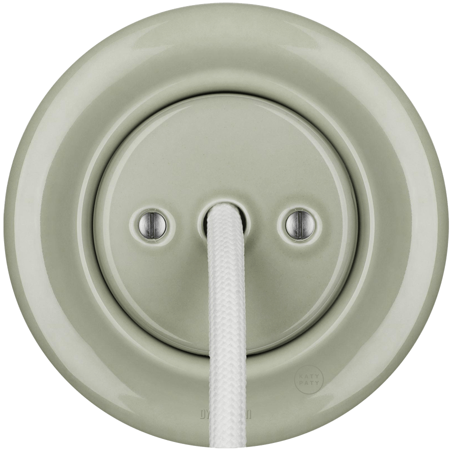 PORCELAIN WALL CABLE GLAND SOCKET GREY GREEN - DYKE & DEAN
