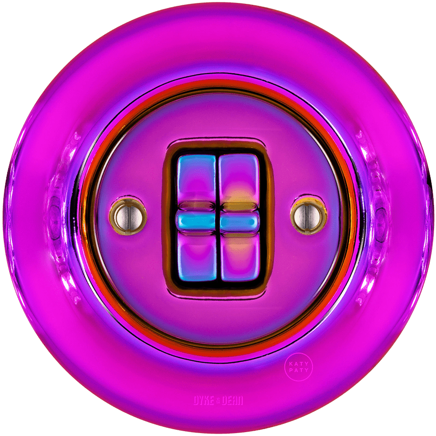 PORCELAIN WALL DOUBLE TOGGLE LIGHT SWITCH VIOLEDO - DYKE & DEAN