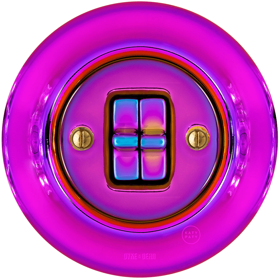 PORCELAIN WALL DOUBLE TOGGLE LIGHT SWITCH VIOLEDO - DYKE & DEAN