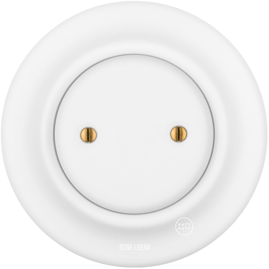 PORCELAIN WALL END PLUG SOCKET MATT WHITE - DYKE & DEAN
