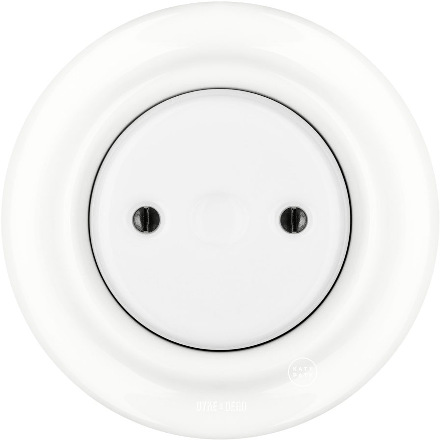 PORCELAIN WALL END PLUG SOCKET WHITE - DYKE & DEAN