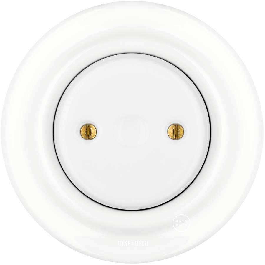 PORCELAIN WALL END PLUG SOCKET WHITE - DYKE & DEAN