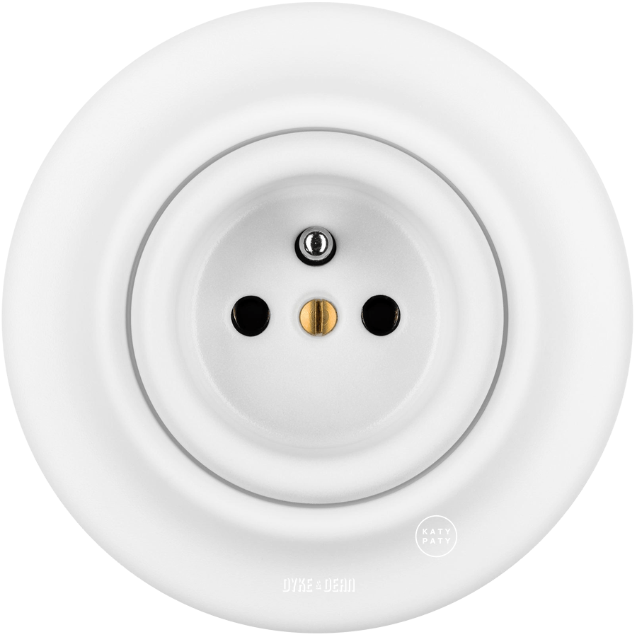 PORCELAIN WALL EURO SOCKET MATT WHITE - DYKE & DEAN