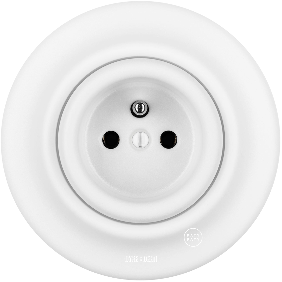 PORCELAIN WALL EURO SOCKET MATT WHITE - DYKE & DEAN