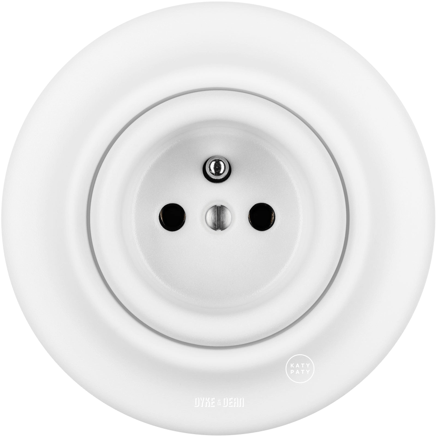PORCELAIN WALL EURO SOCKET MATT WHITE - DYKE & DEAN