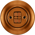 PORCELAIN WALL LIGHT SWITCH BRONZE 2 TOGGLE - DYKE & DEAN