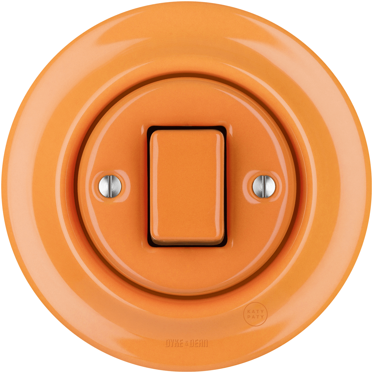 PORCELAIN WALL LIGHT SWITCH CARROT FAT BUTTON - DYKE & DEAN