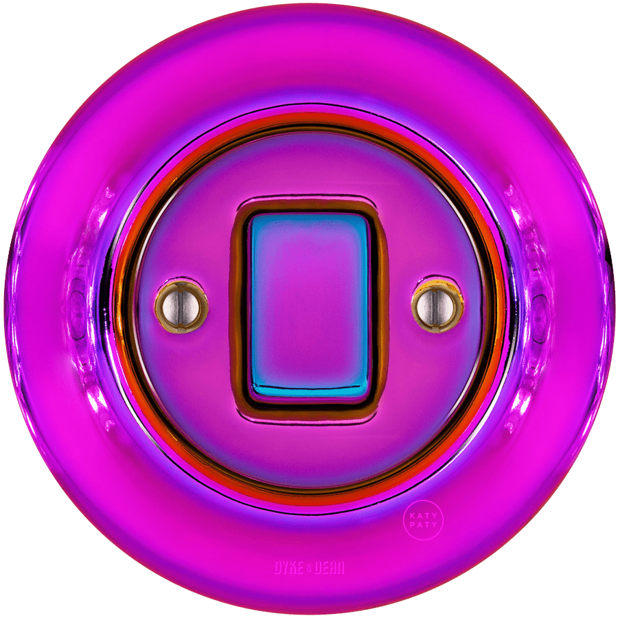 PORCELAIN WALL LIGHT SWITCH FAT BUTTON VIOLEDO - DYKE & DEAN