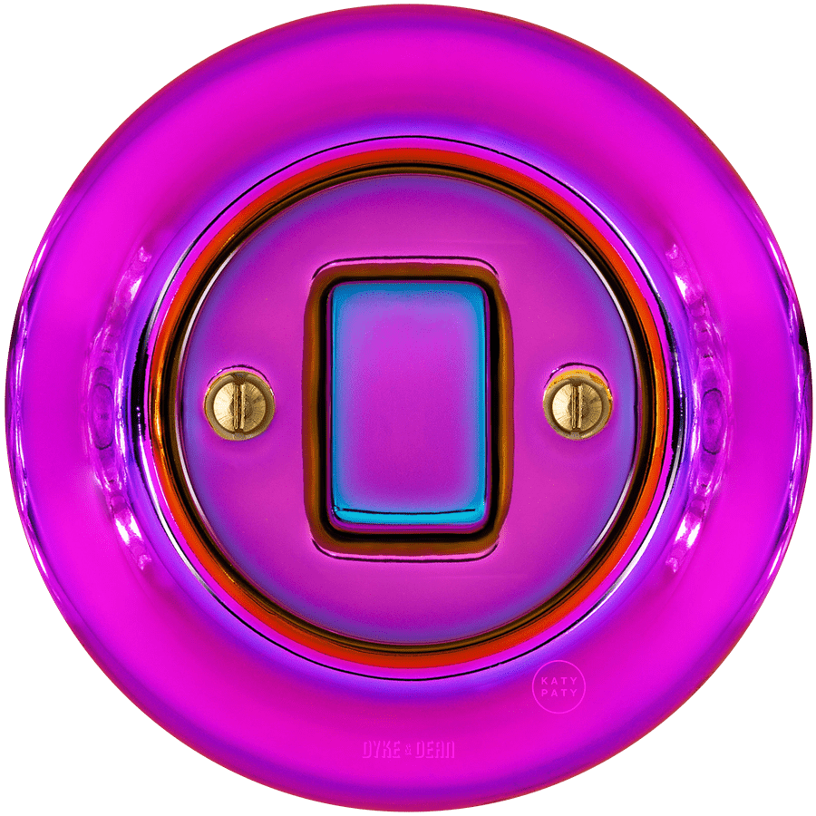 PORCELAIN WALL LIGHT SWITCH FAT BUTTON VIOLEDO - DYKE & DEAN