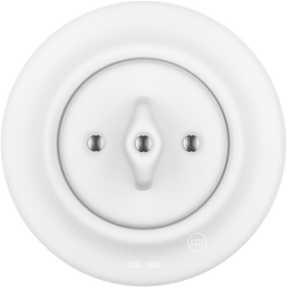 PORCELAIN WALL LIGHT SWITCH ROTARY MATT WHITE - DYKE & DEAN