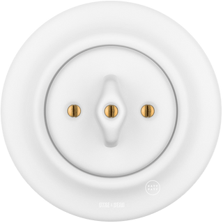 PORCELAIN WALL LIGHT SWITCH ROTARY MATT WHITE - DYKE & DEAN