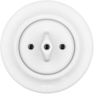 PORCELAIN WALL LIGHT SWITCH ROTARY MATT WHITE - DYKE & DEAN
