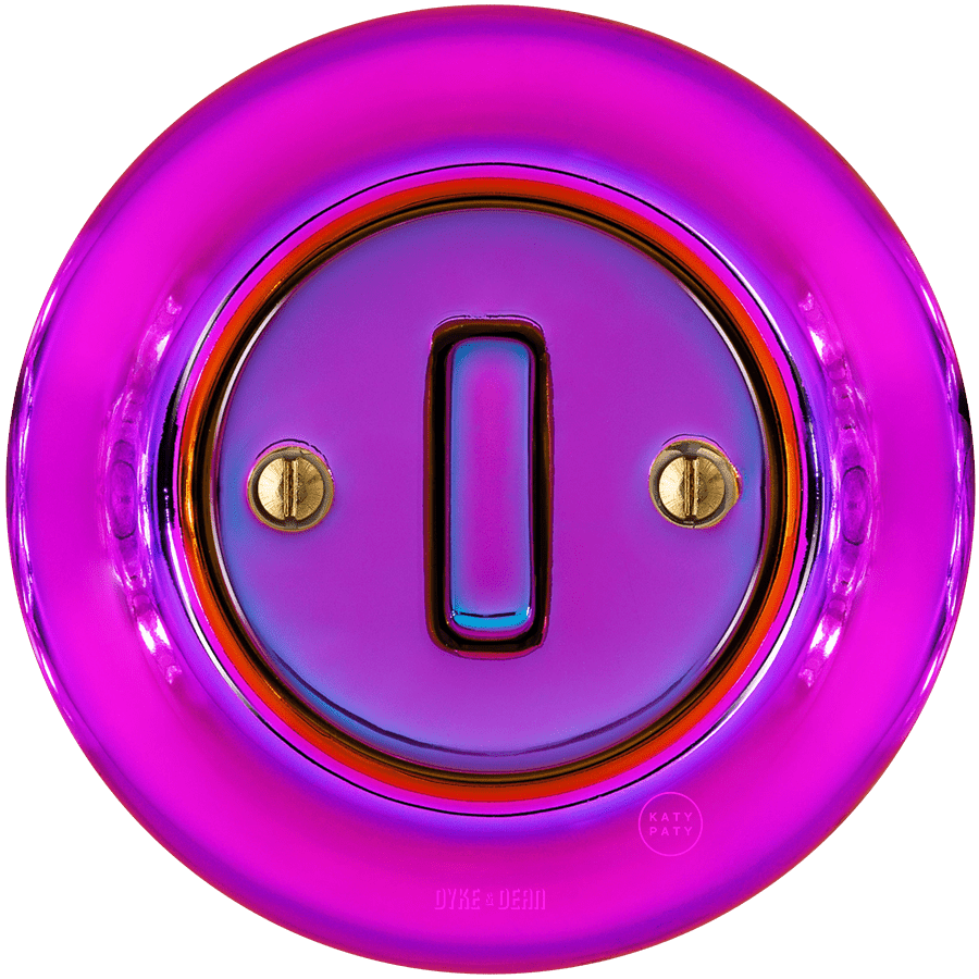 PORCELAIN WALL LIGHT SWITCH SLIM BUTTON VIOLEDO - DYKE & DEAN